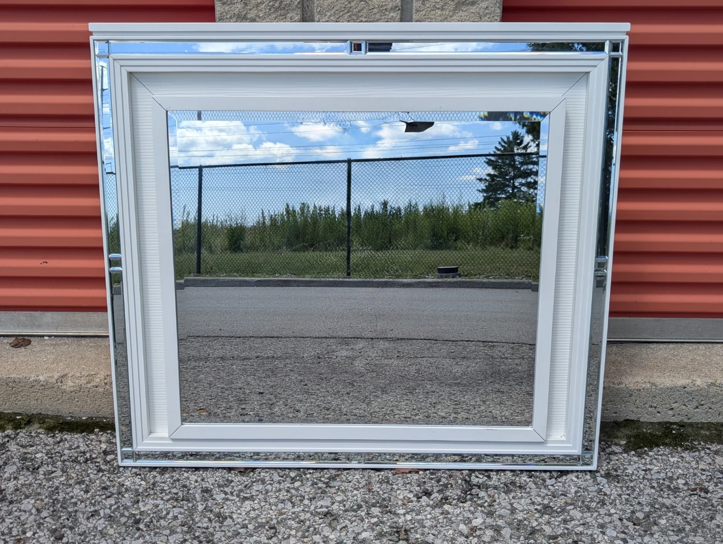 White Framed Mirror