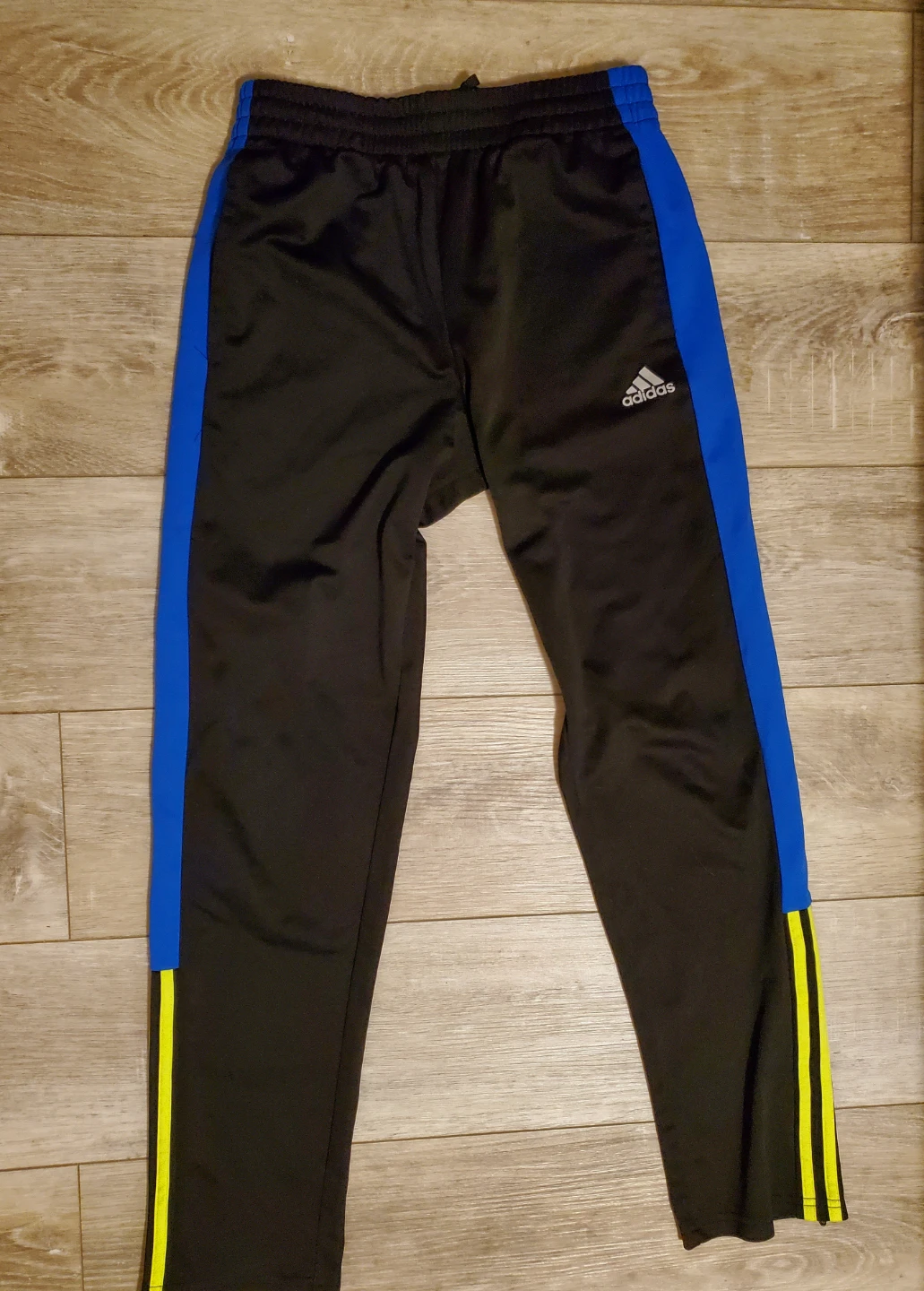Youth-Adidas Black & Blue/yellow Track Pants