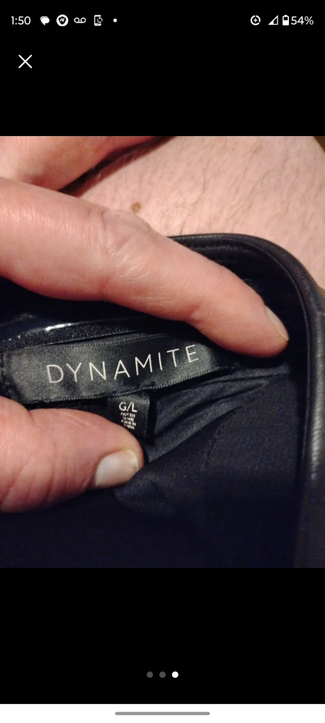 DYNAMITE Black Faux Leather Strapless Dress - photo 3