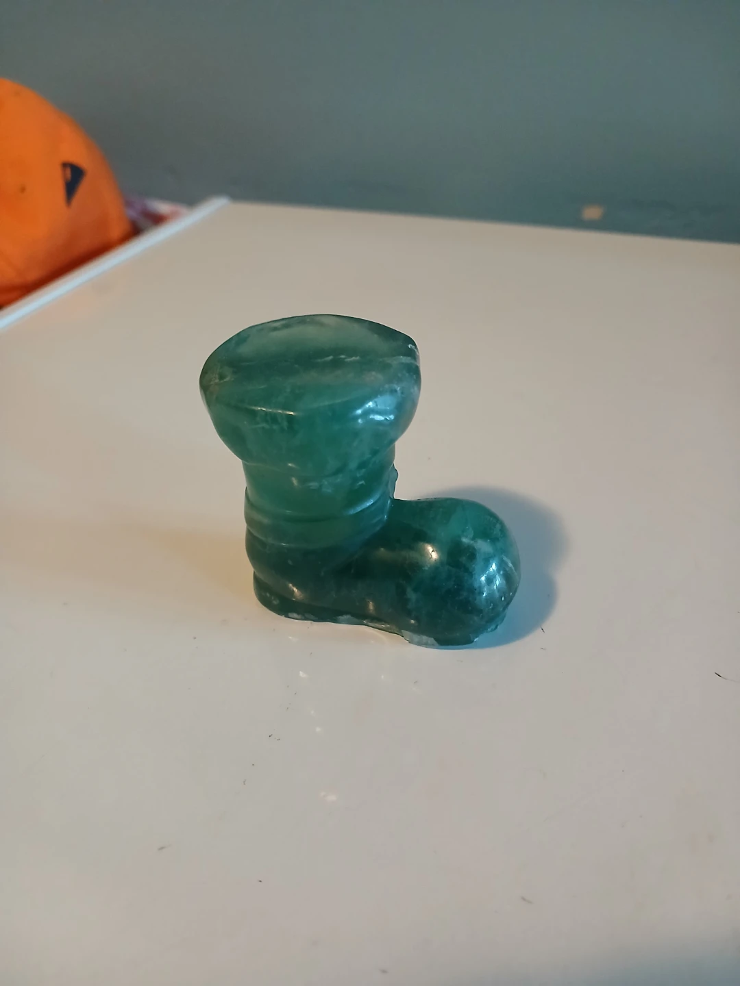 Green Fluorite Crystal Carving - Boot - photo 2