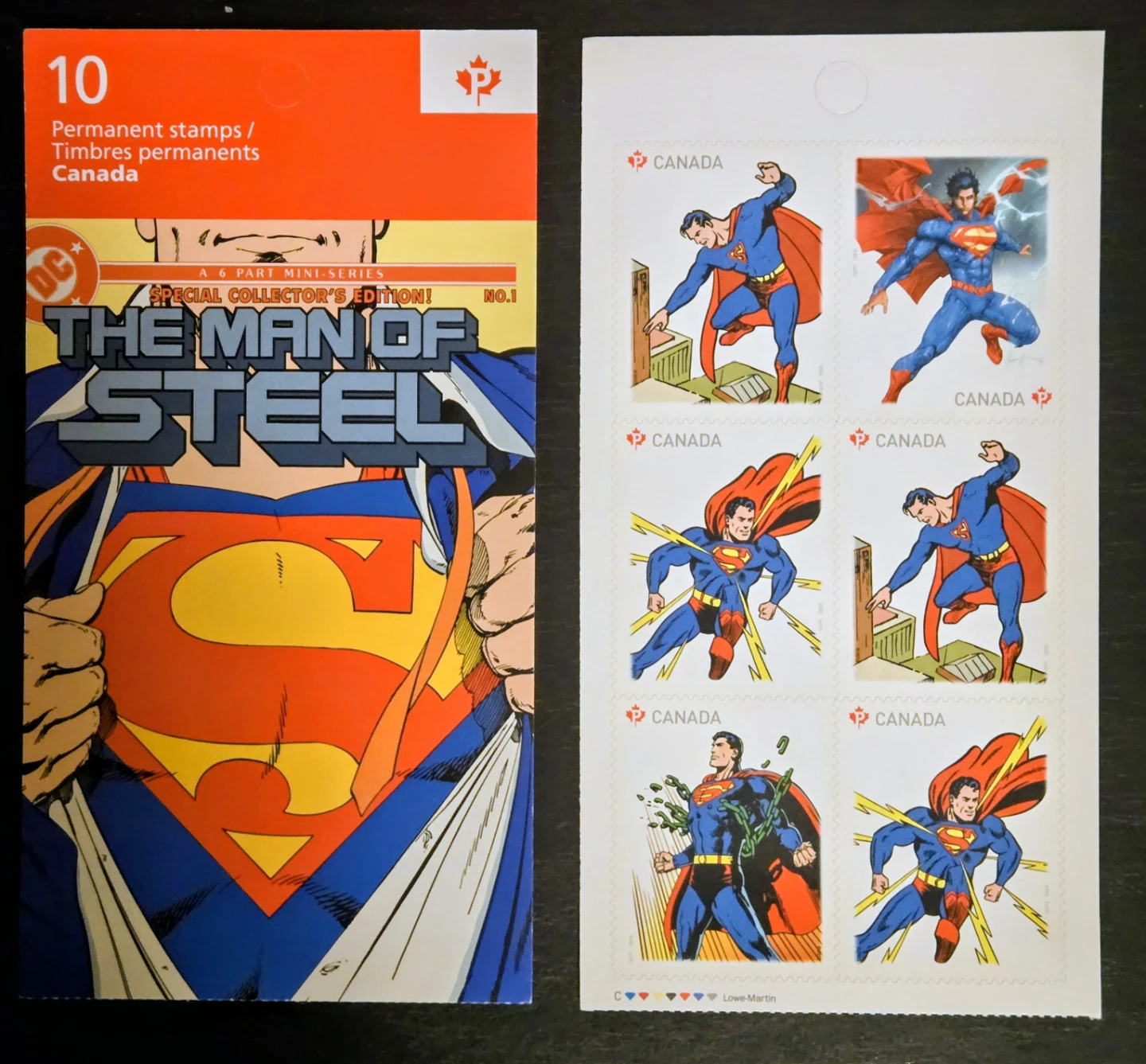 2013 DC Comics Superman 75th Ann. 10 & 6 Stamp Lots - photo 2