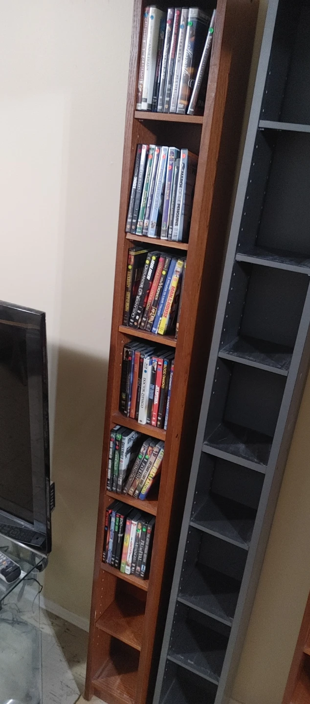 Wooden Bookshelf with dvds collection - photo 2