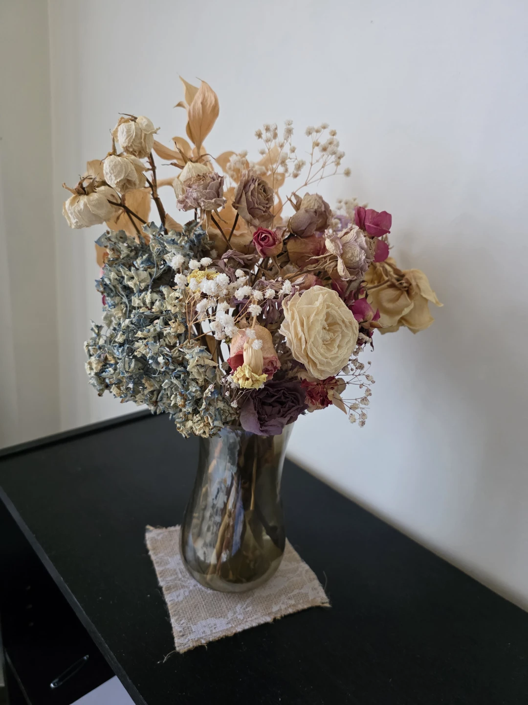 Dried Flower Arrangement in Glass Vase - photo 2