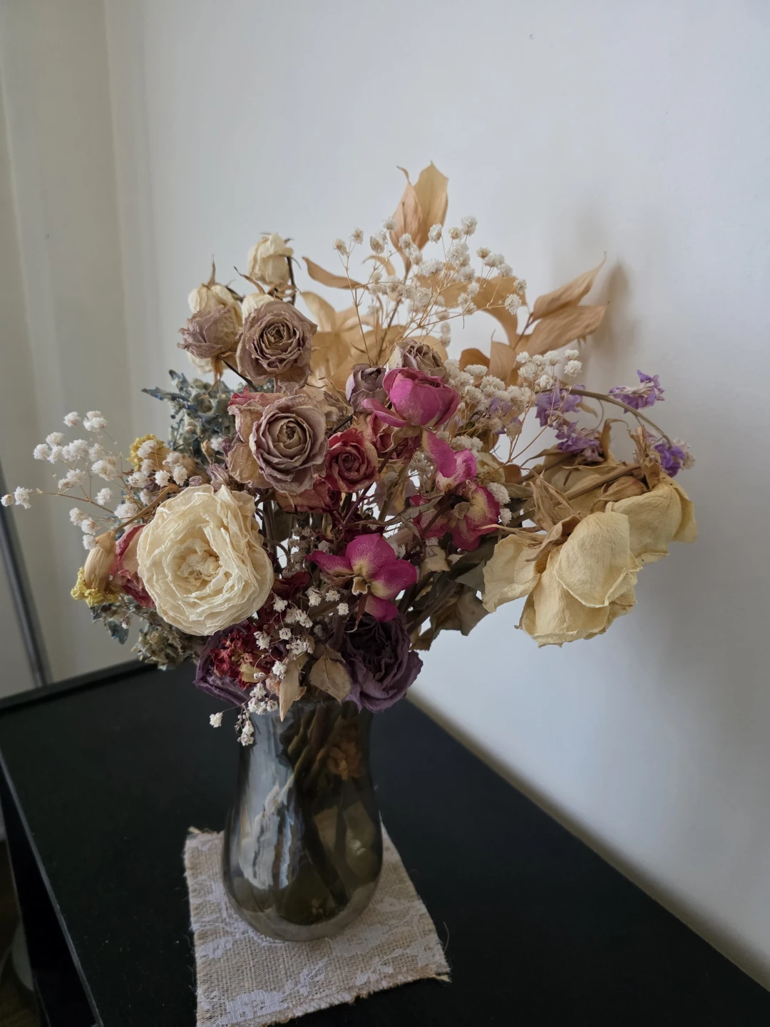 Dried Flower Arrangement in Glass Vase - photo 3