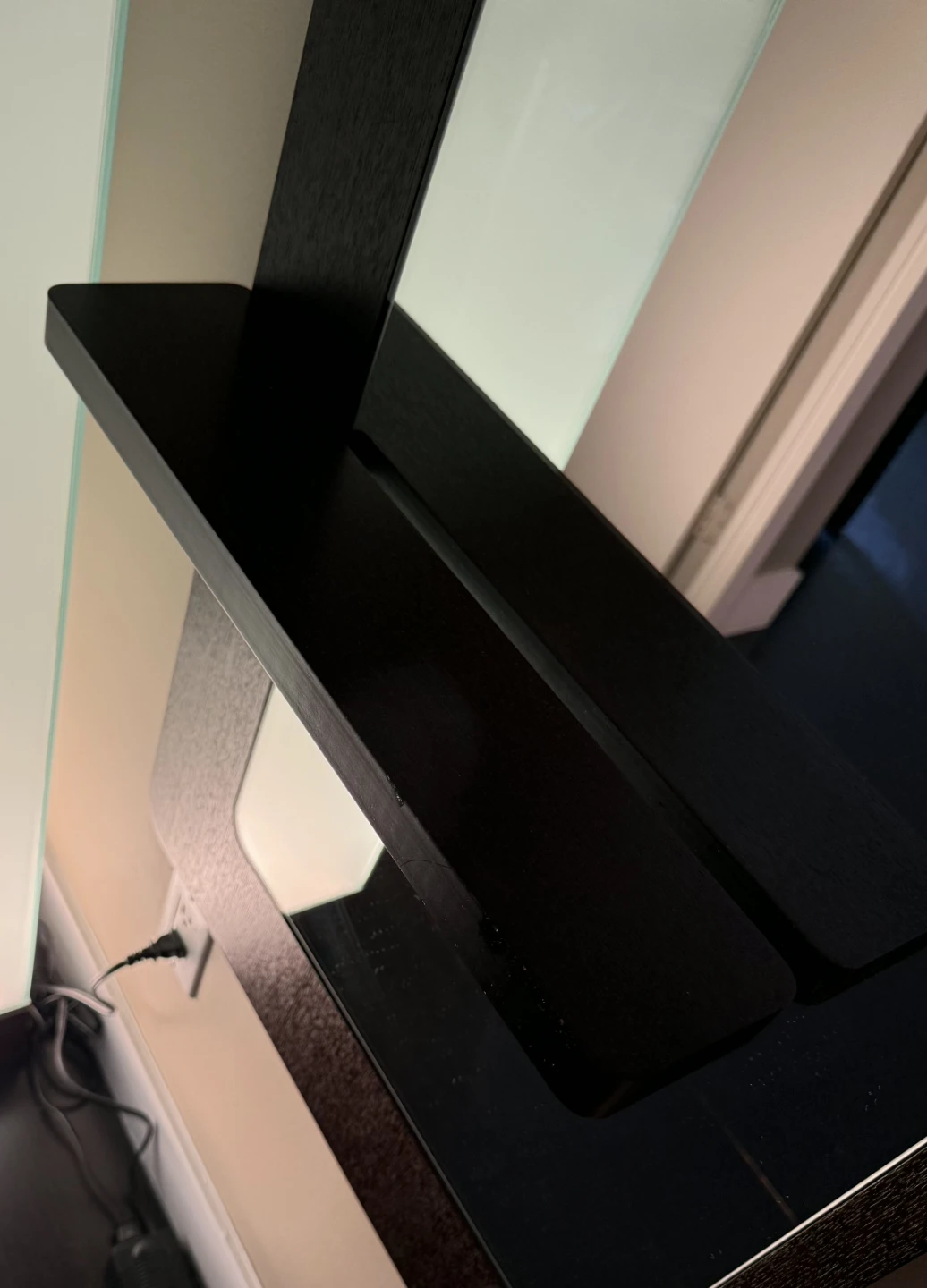 Modern Standing Mirror with Shelf