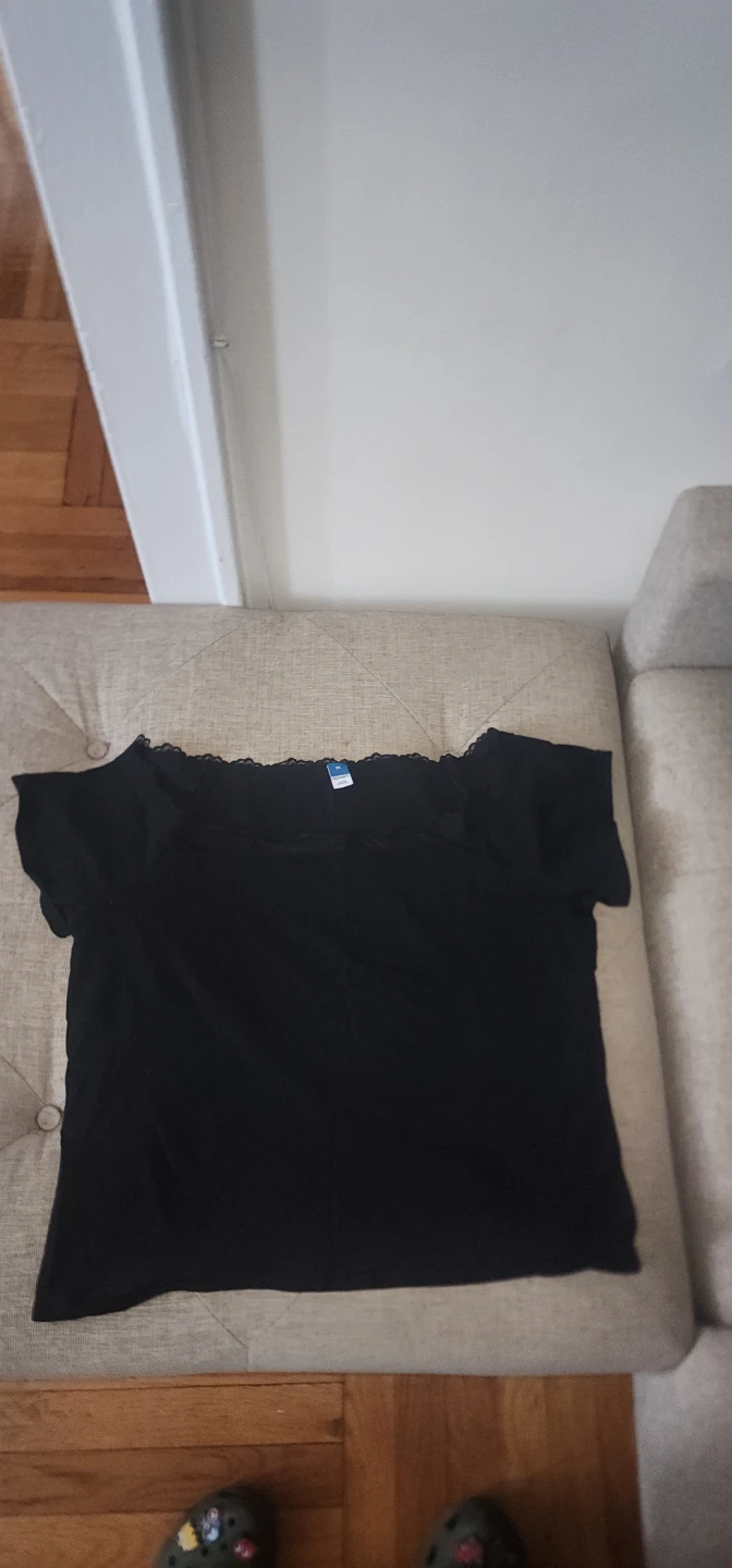 Old Navy Black Lace Trim Top