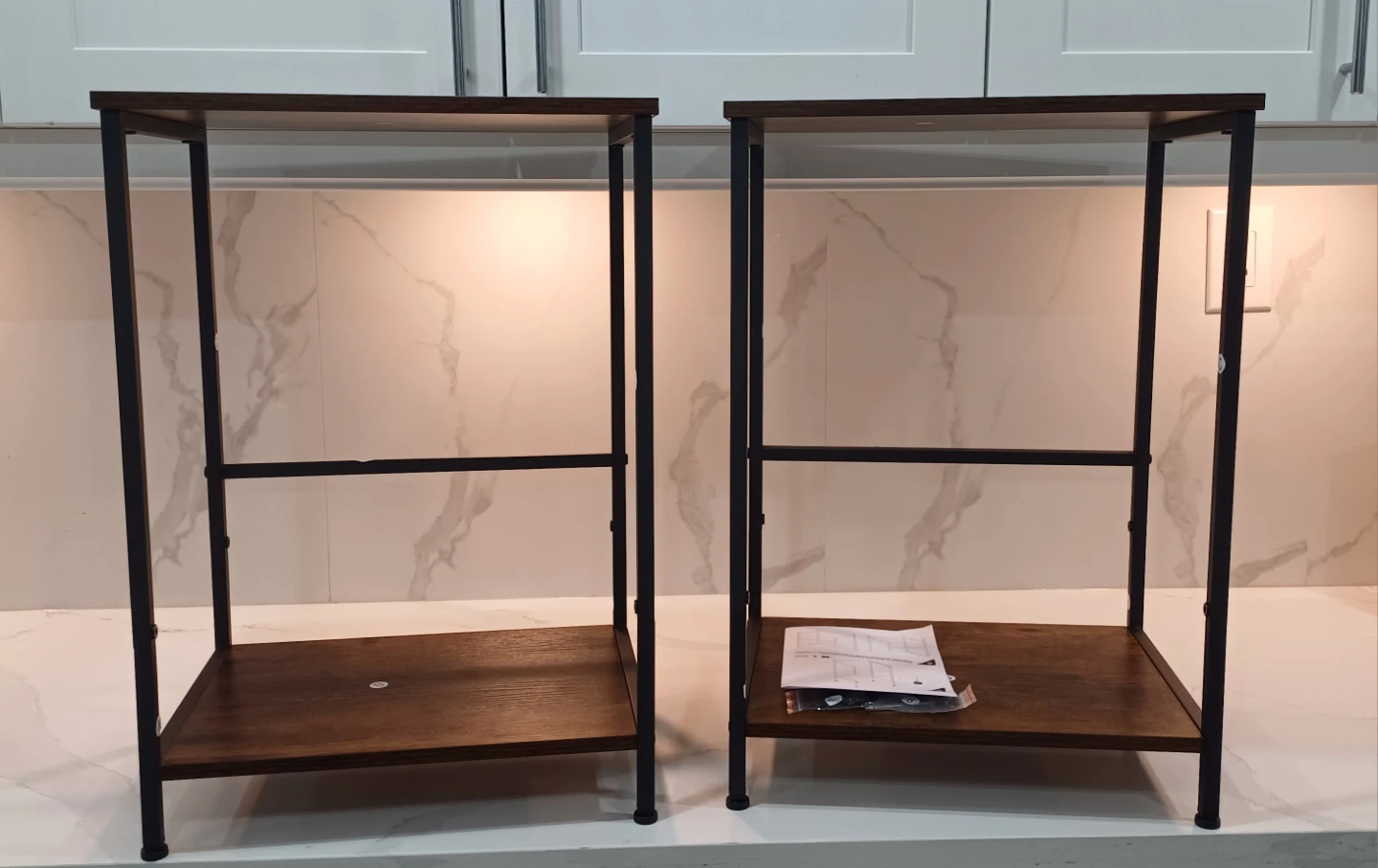Two Industrial Style End Tables - photo 2