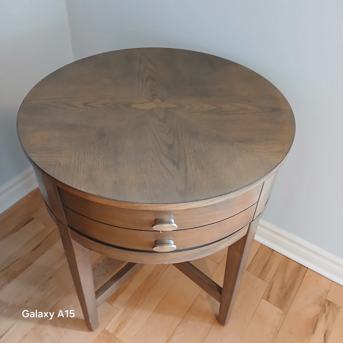 MOVING SALE - Round End Table with Drawer - photo 2