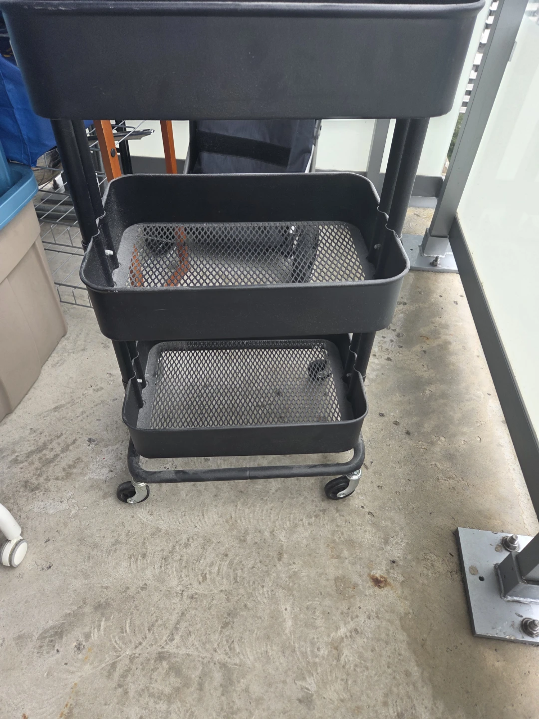 Black 3-Tier Rolling Cart - photo 3