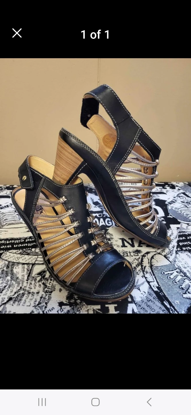 Black and Silver Strappy Heels