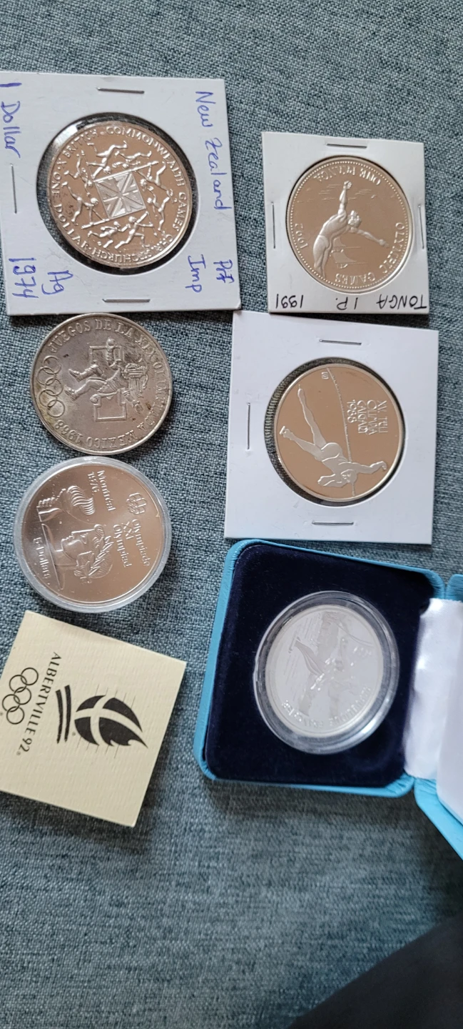 6 Commemorative Olympic silver Coins