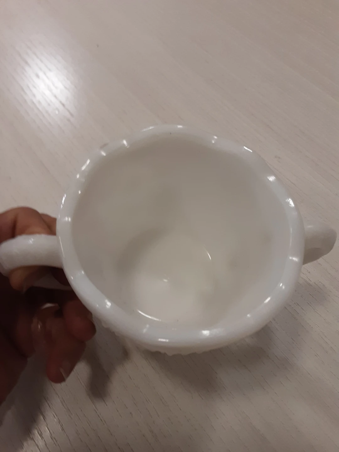 Vintage White Milk Glass Sugar Bowl - photo 2