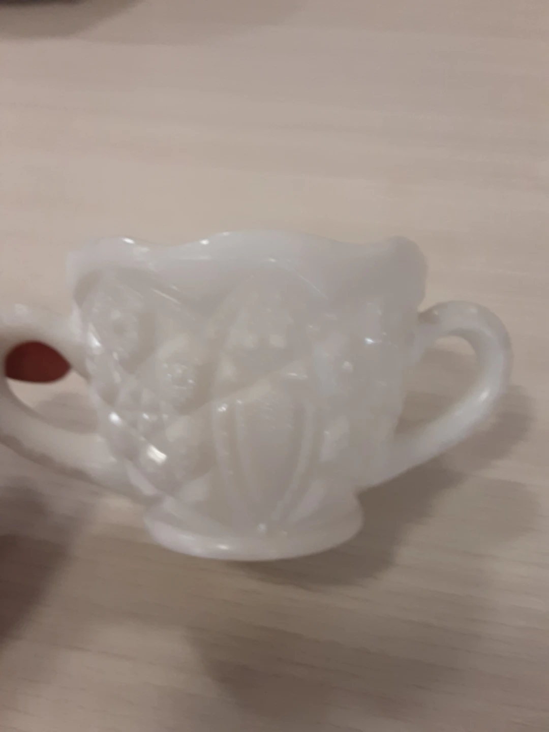 Vintage White Milk Glass Sugar Bowl - photo 3