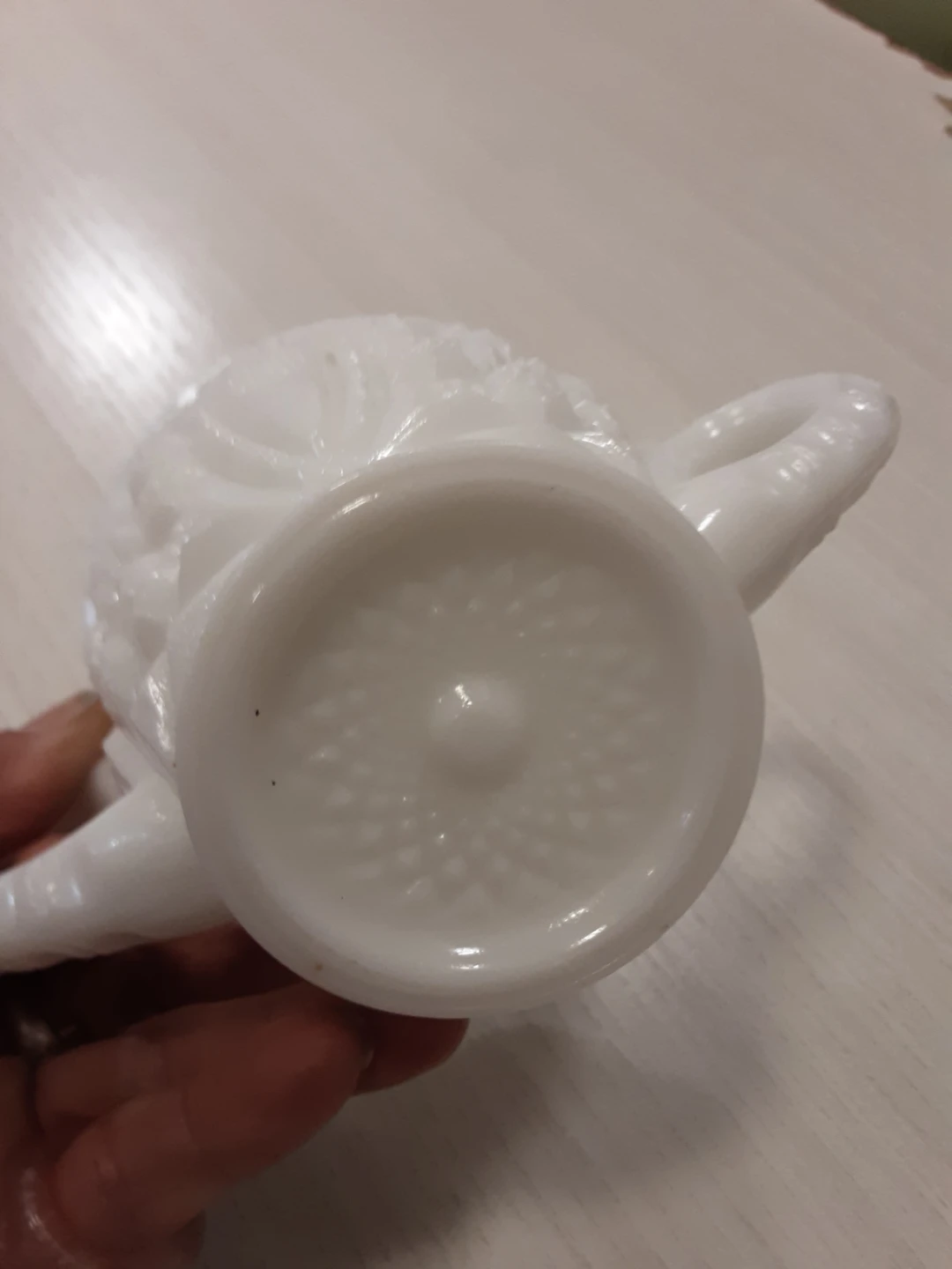 Vintage White Milk Glass Sugar Bowl - photo 4