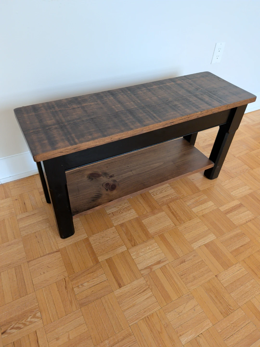 Wooden Bench with Lower Shelf - photo 2