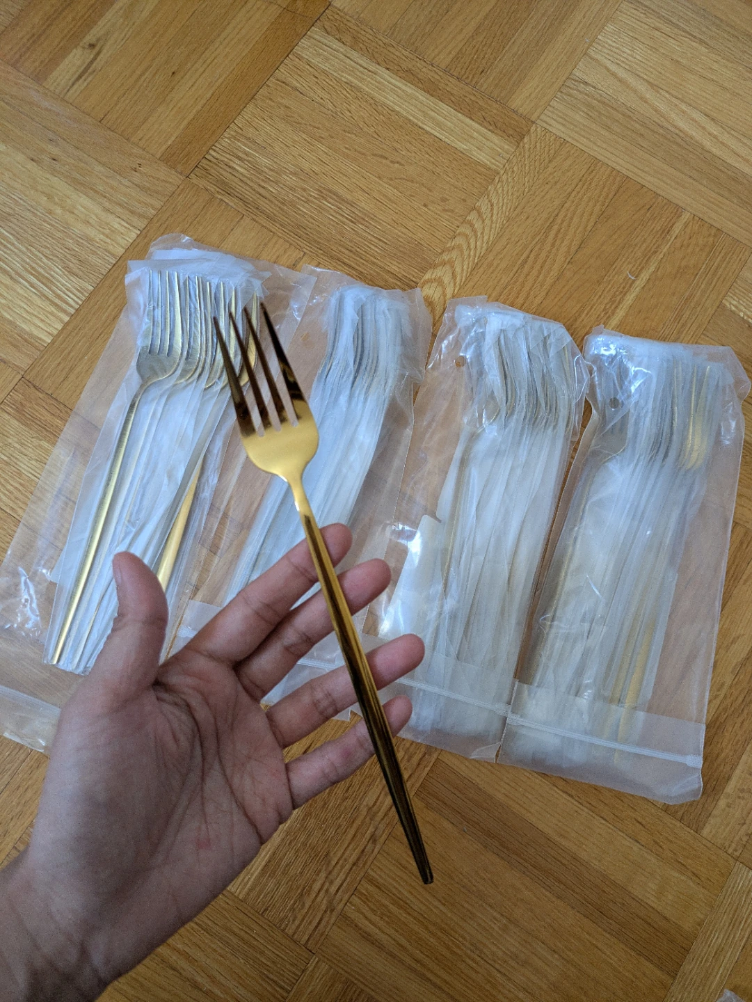 56 stainless steel gold forks