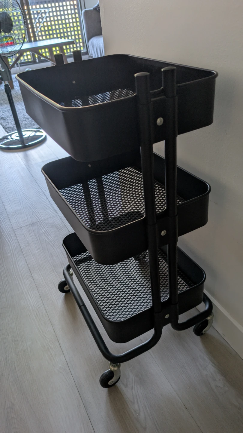 Ikea Black 3-Tier Rolling Cart - photo 2