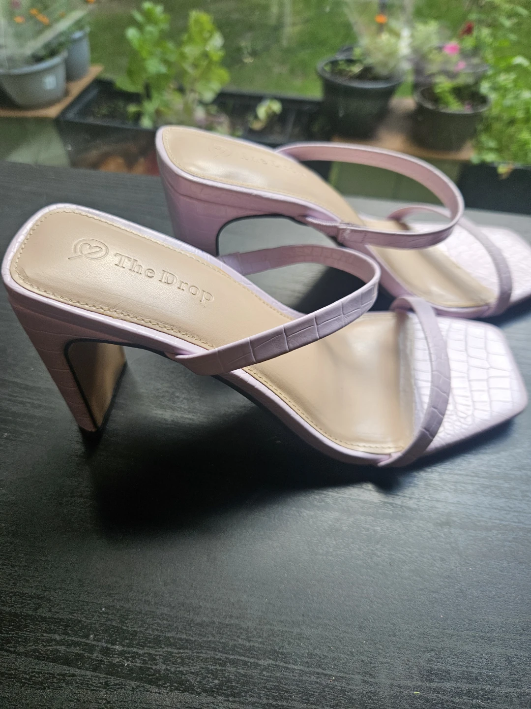 The Drop Lilac Croc Embossed Mules Size 7 - photo 2