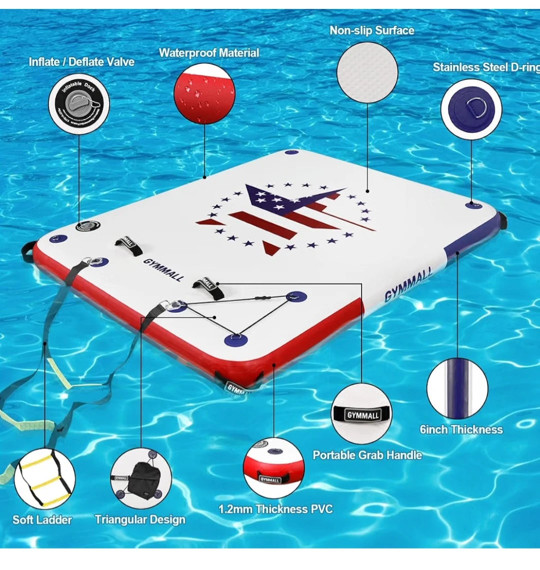 GymMall Inflatable Floating Dock with Ladder - photo 2