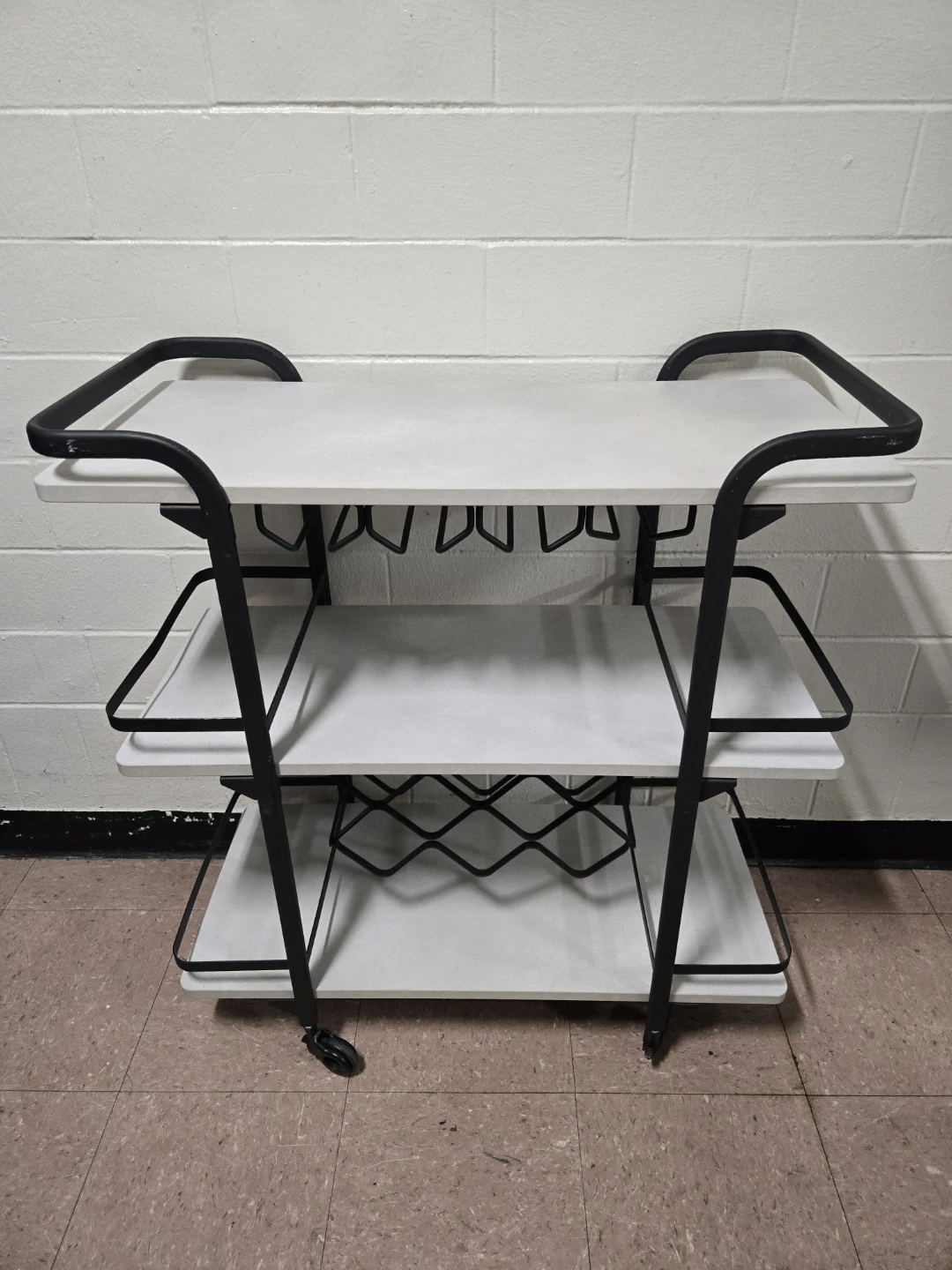 3-Tier Mobile Bar Cart with Built-in Wine - photo 3