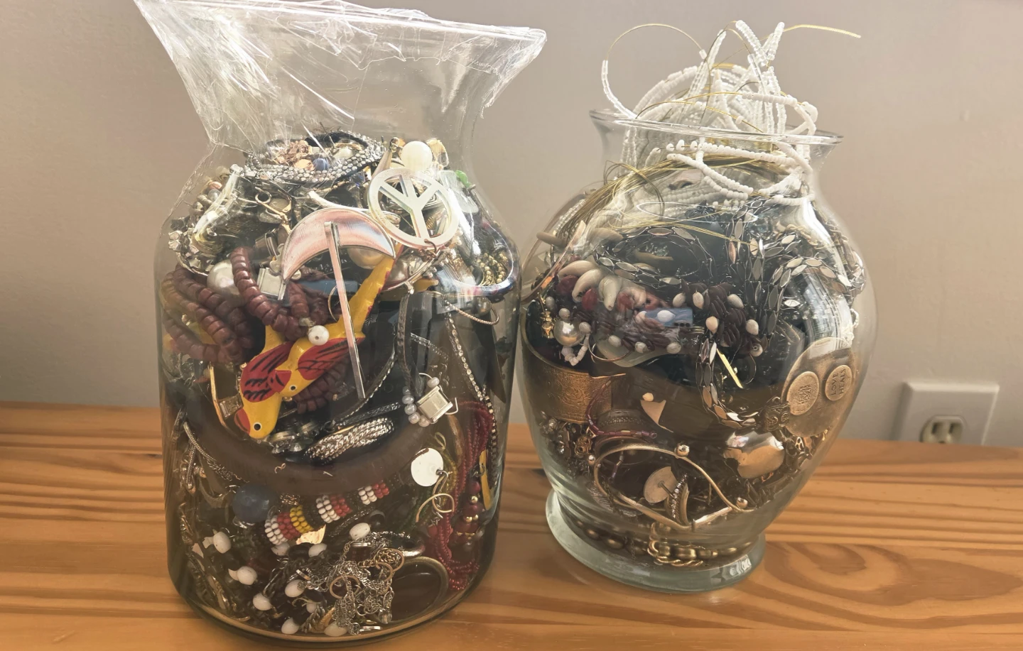 2 Assorted Costume Jewellery Jar