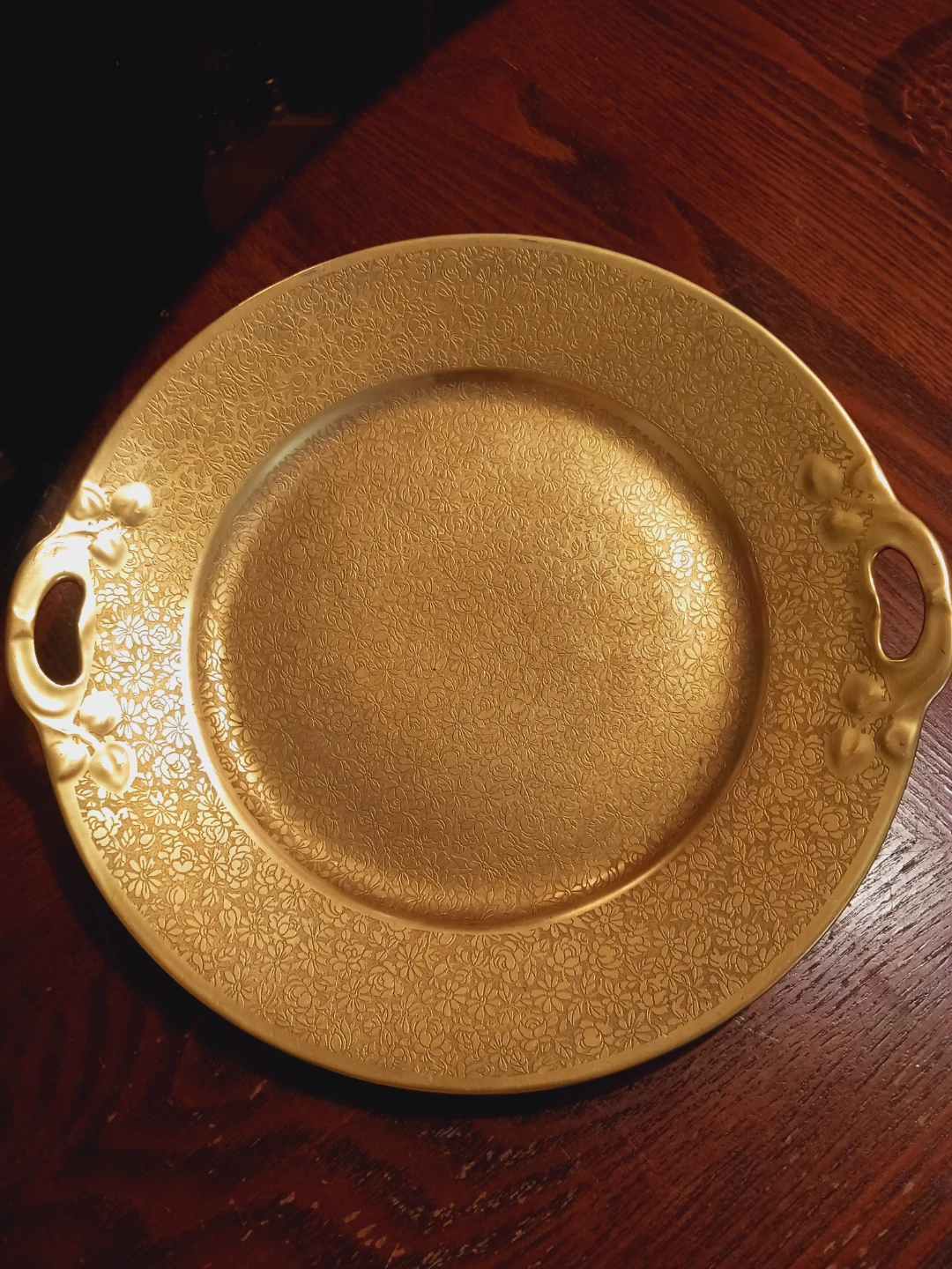 24K Gold Thomas Bavaria  Floral Serving Platter