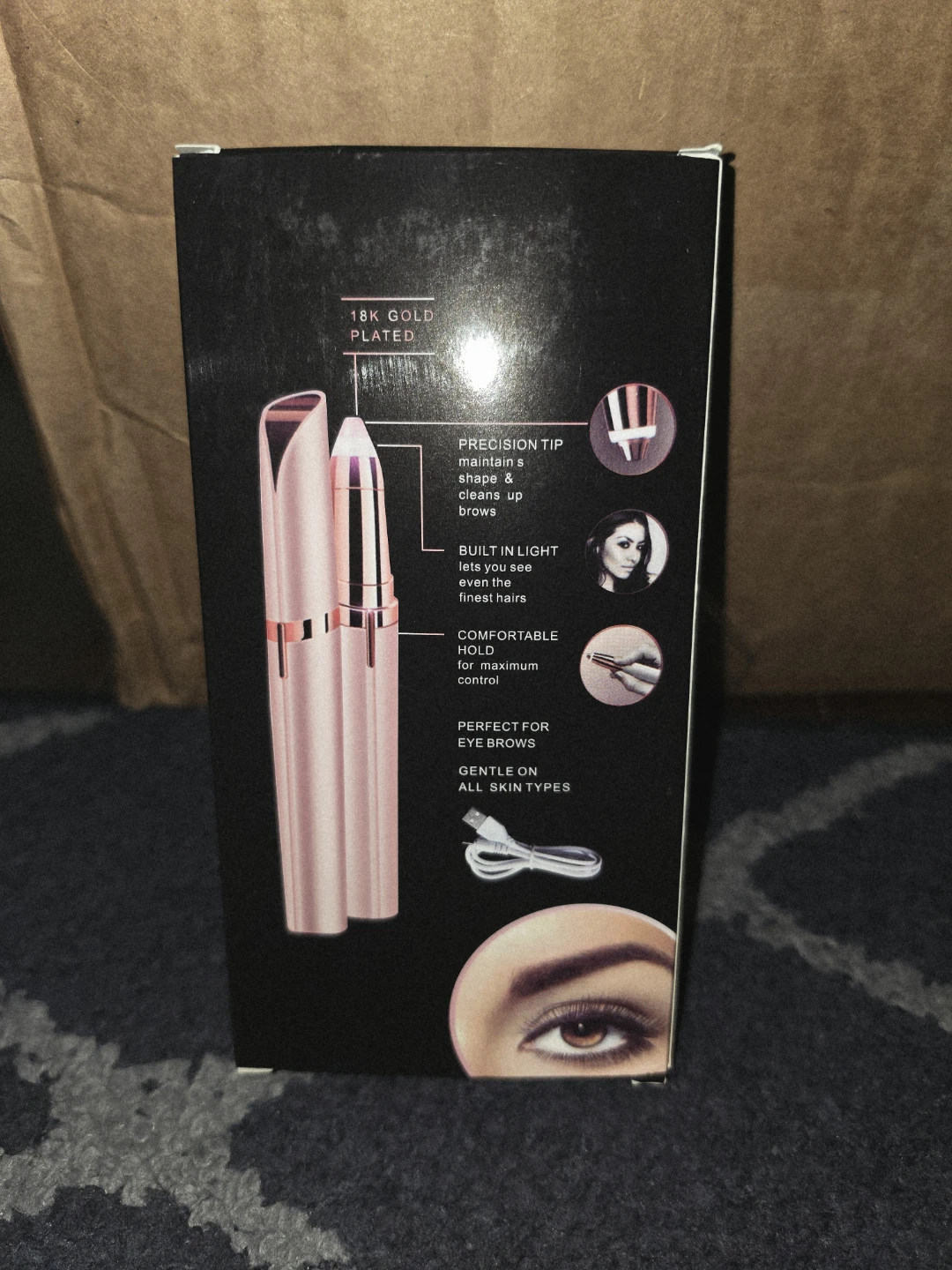 ❤️ Precision Eyebrow Trimmer - 18K Gold Hair Remover Razor - photo 2