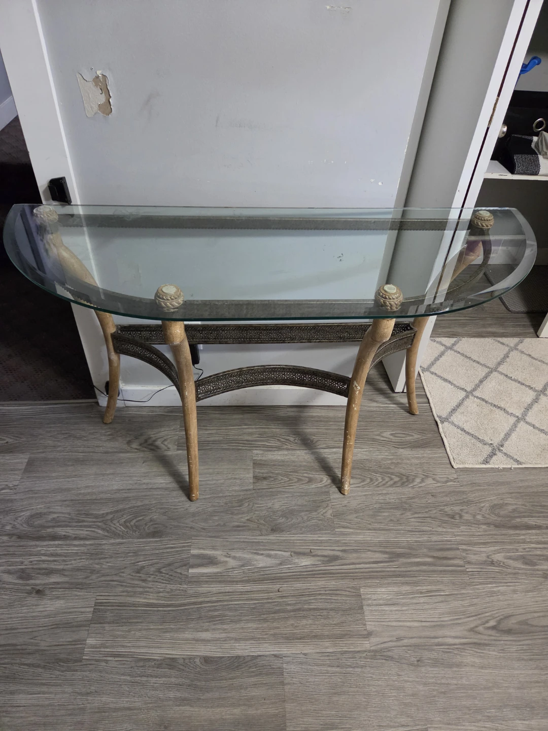 Glass Top Console Table