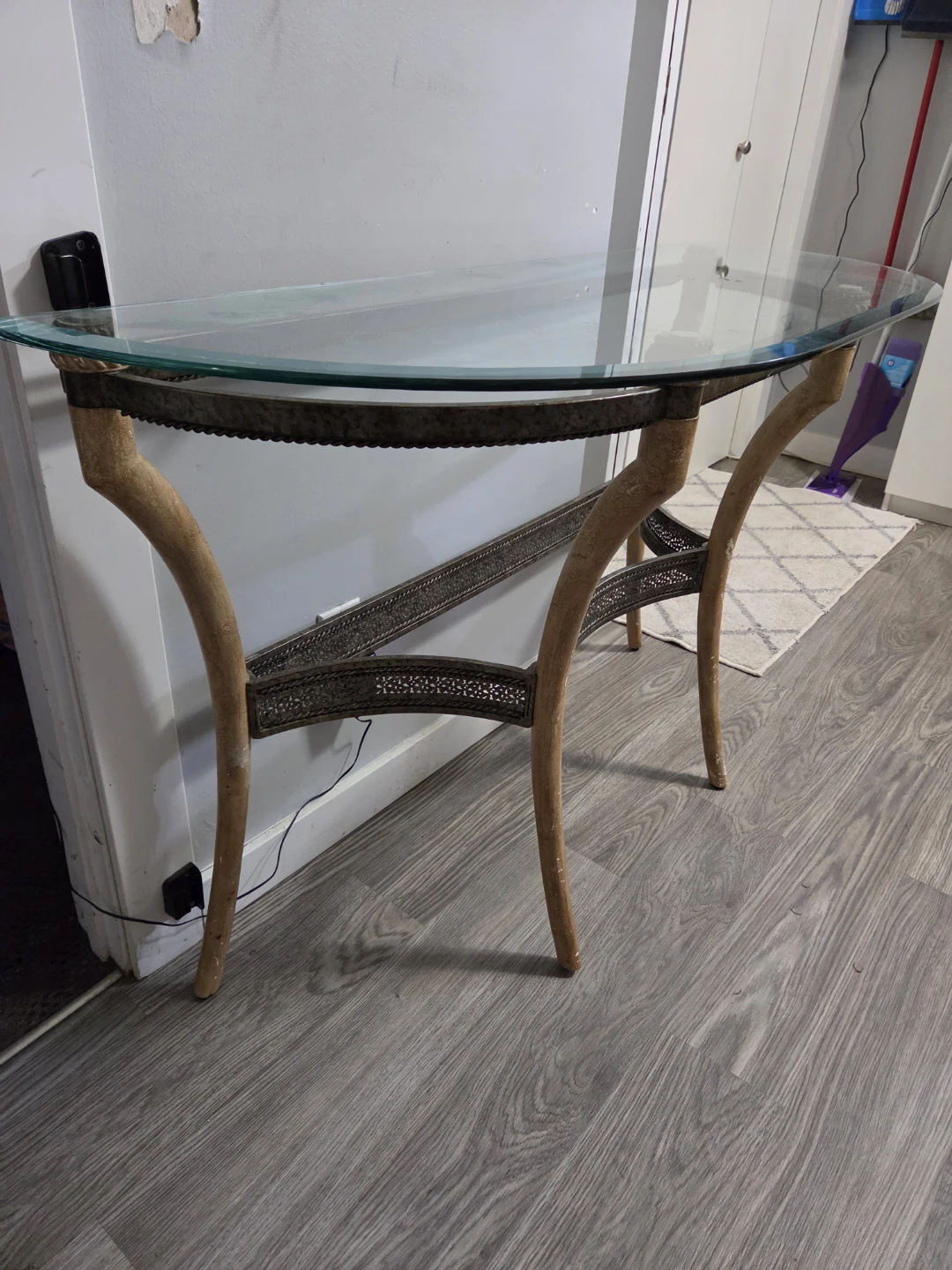 Glass Top Console Table - photo 4