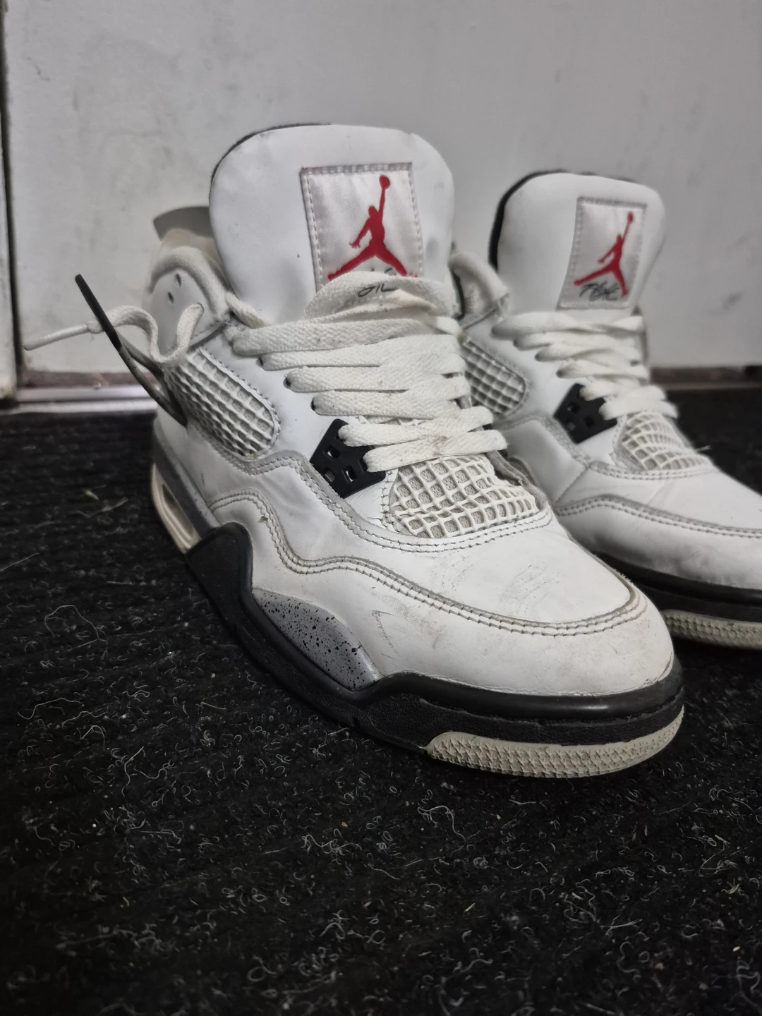 Air Jordan 4 Retro White Cement Sneakers - photo 2