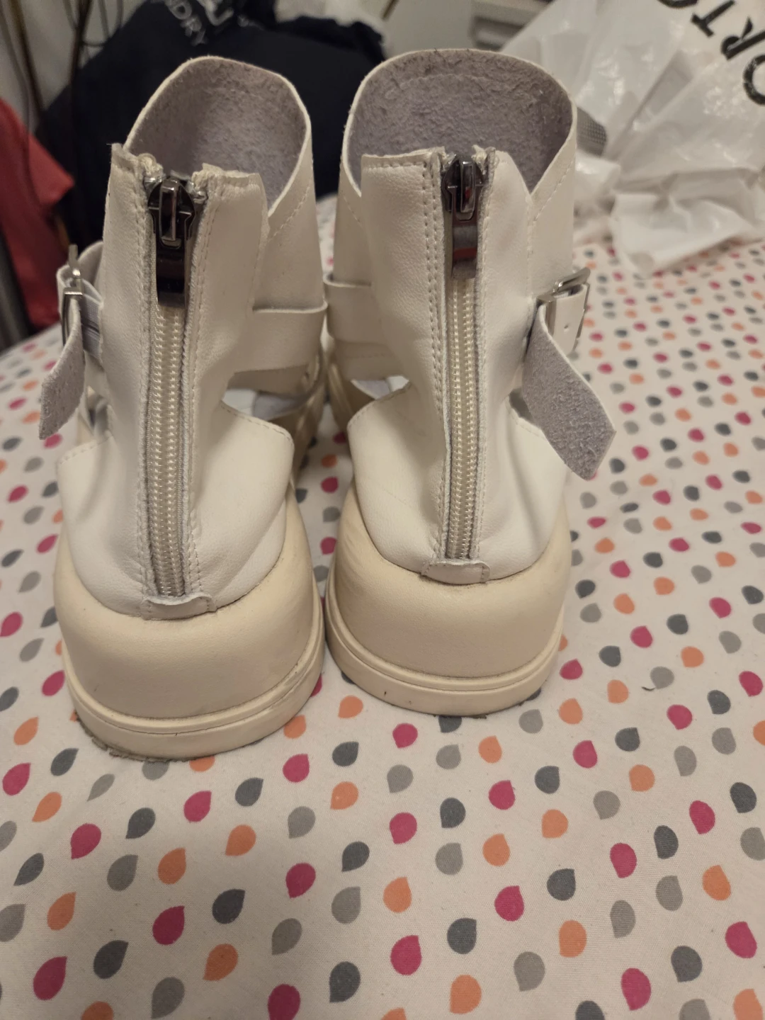 White Gladiator Platform Sandals - photo 3