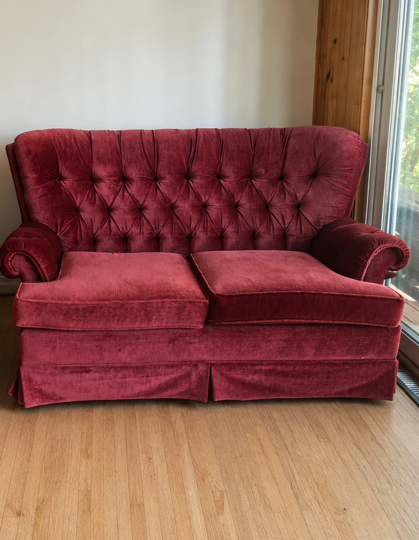 Velvet Tufted Loveseat Sofa sklar peppler