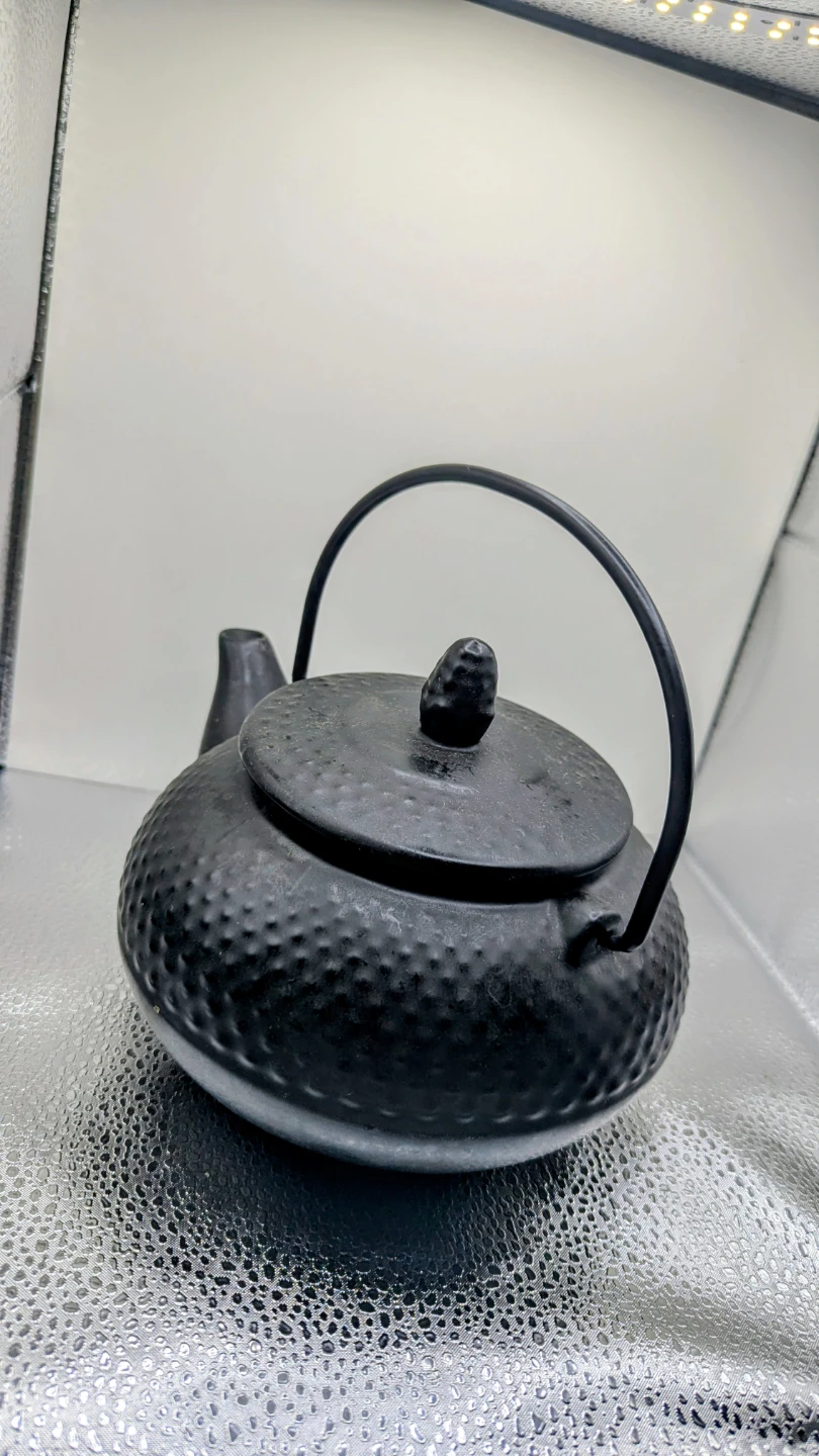 Black Textured Cast Iron Teapot - photo 4