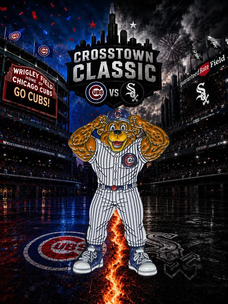 Chicago Cubs Crosstown Classic Pin