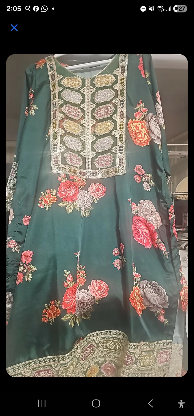Green floral print kurti
