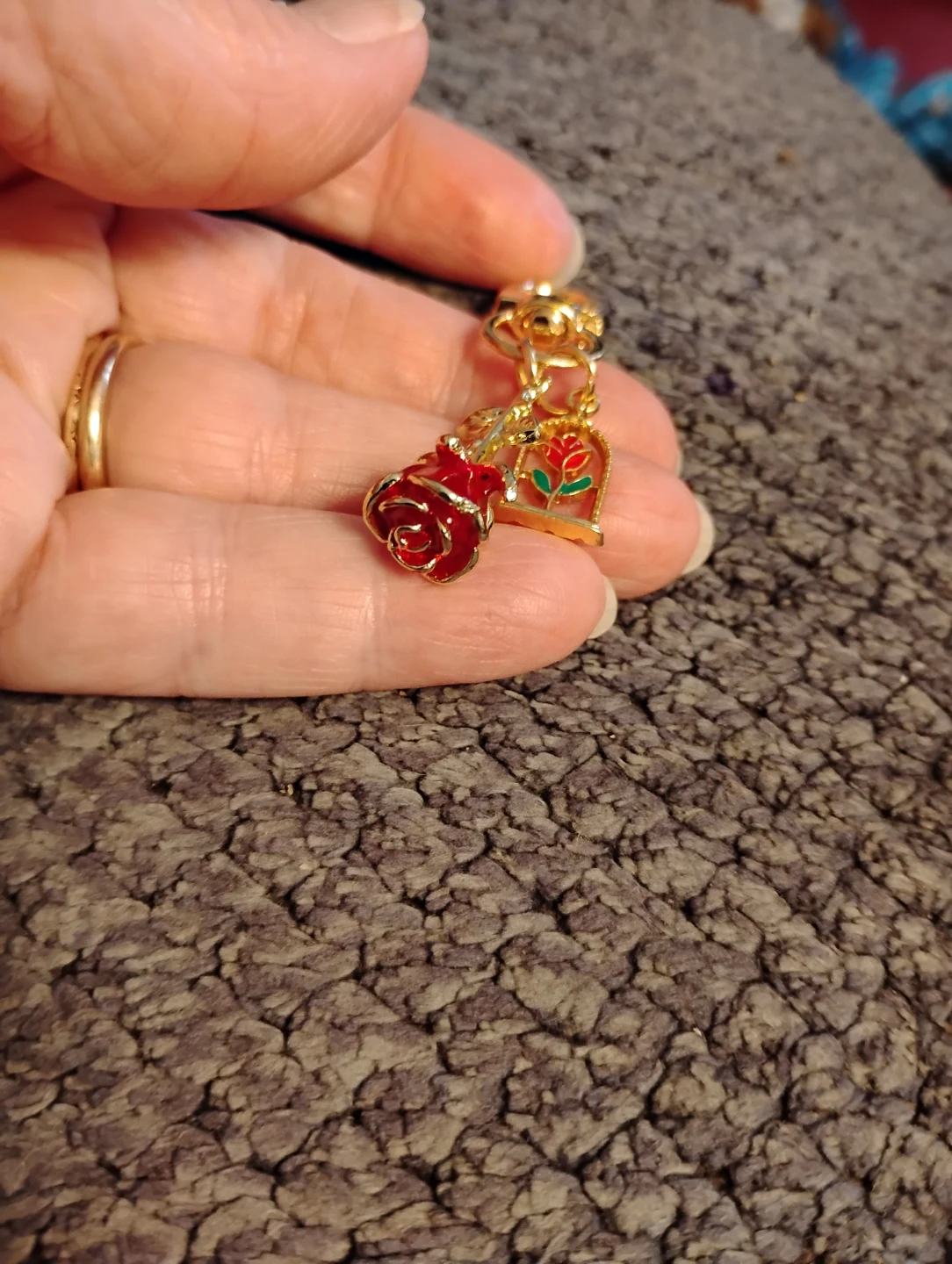 Beauty and the Beast Rose Keychain - photo 3
