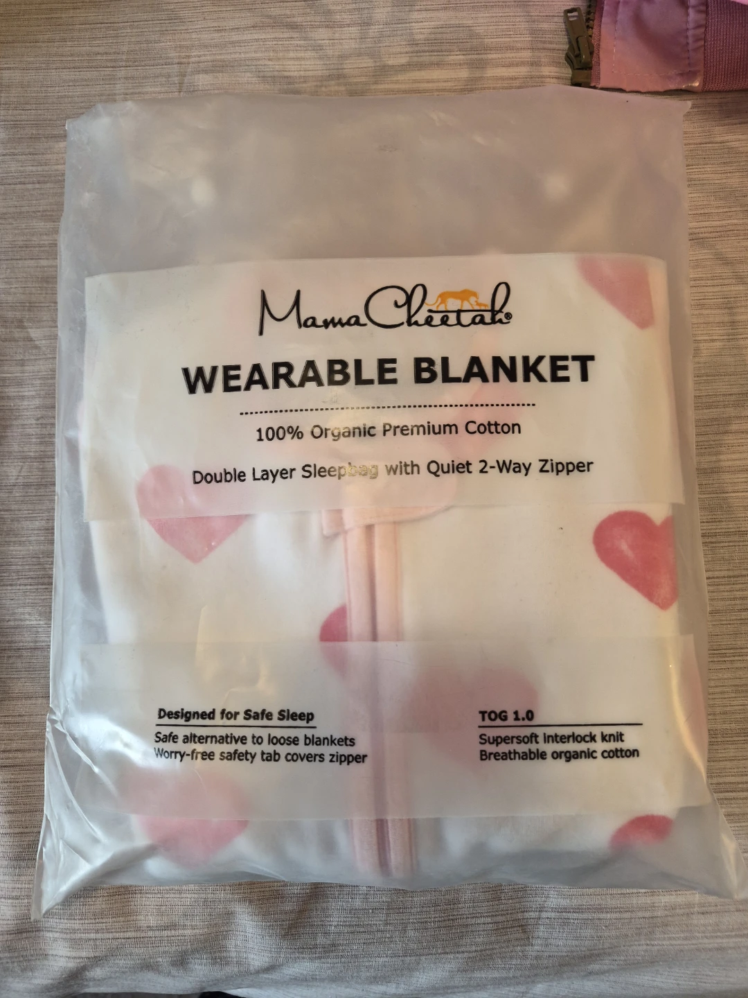 Mama Cheetah Wearable Blanket Sleep Bag 1.0 TOG Hearts - photo 2
