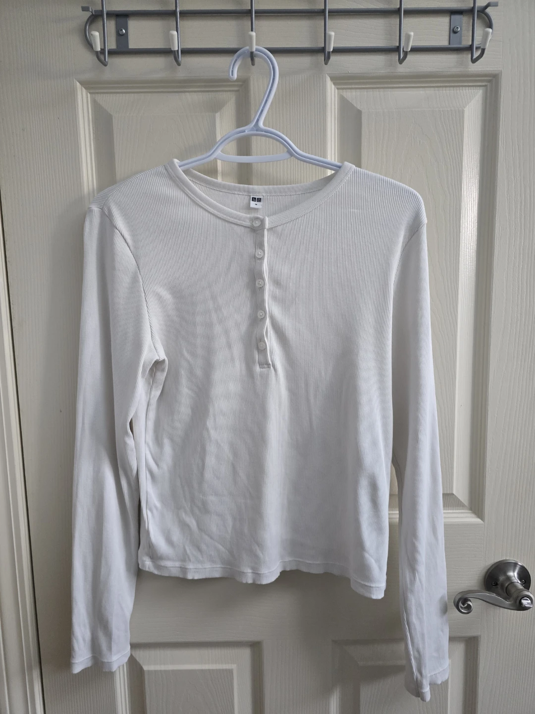 Uniqlo Long Sleeve Ribbed Henley Top