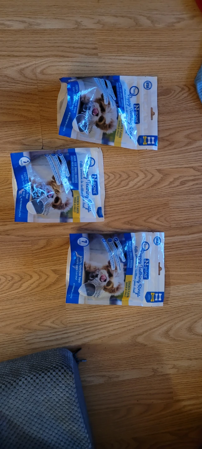 3 Packs of N-Bone Puppy Teething Rings