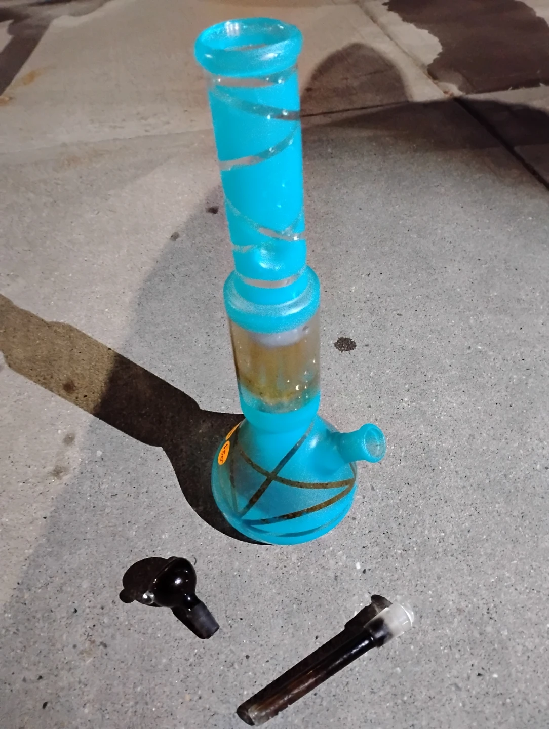 Blue Glass Water Pipe (Label: 2858‑BL) - photo 2