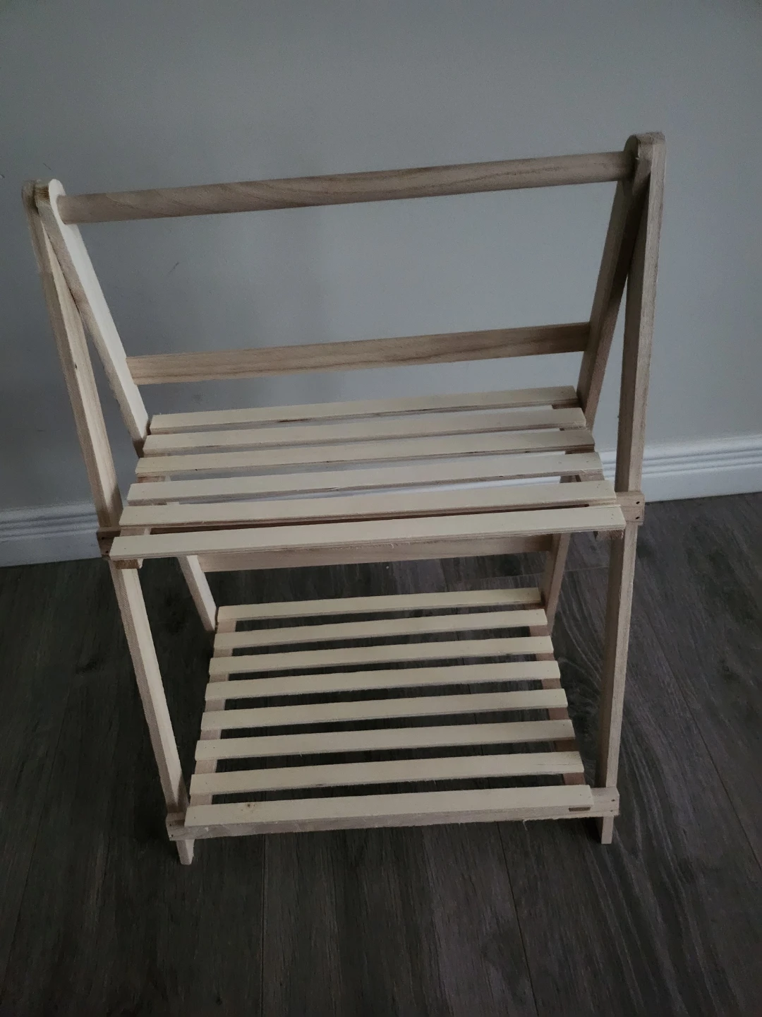 Wooden 2-Tier Folding Shelf