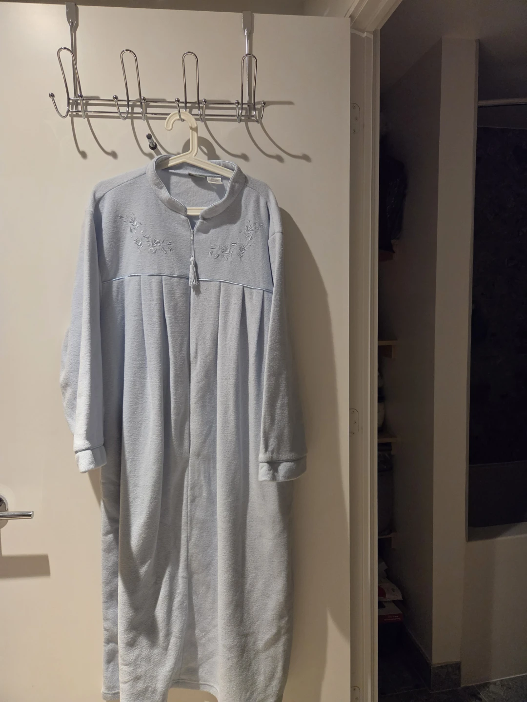 Light Blue Fleece Robe with Embroidery - Size 3XL - photo 2
