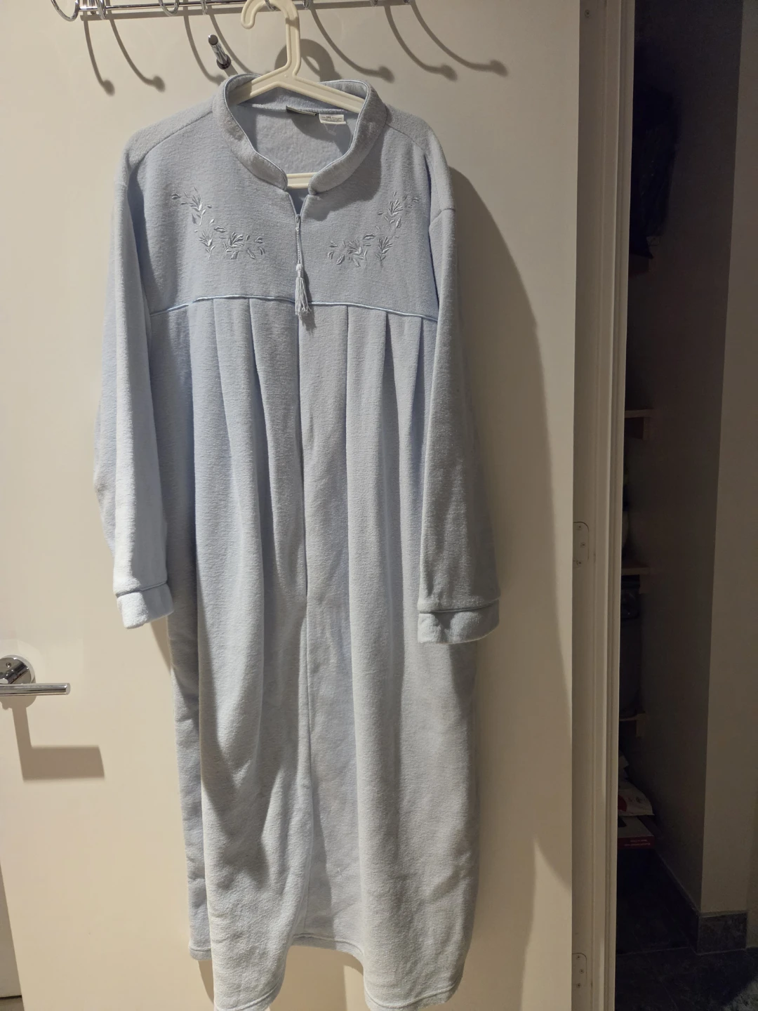 Light Blue Fleece Robe with Embroidery - Size 3XL - photo 3