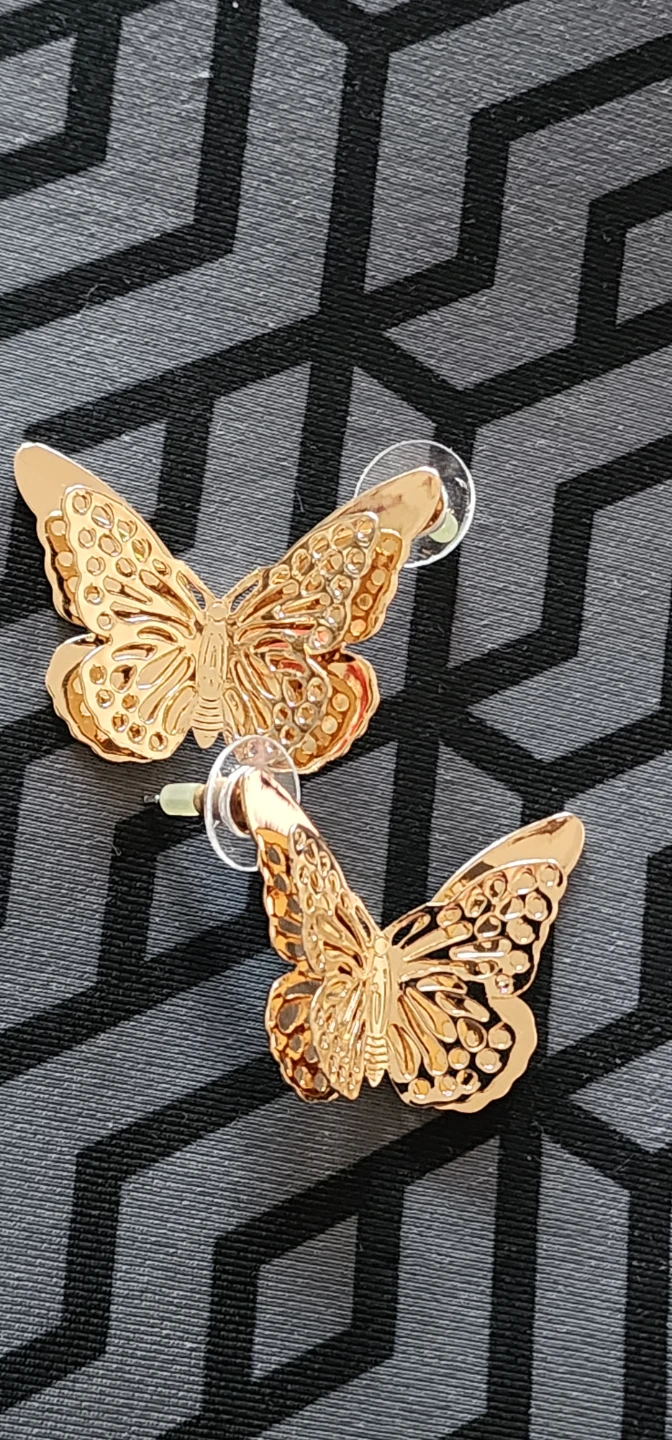 Gold Butterfly Stud Earrings - photo 2