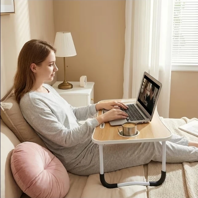Portable Laptop Bed Tray Table with Cup Holder