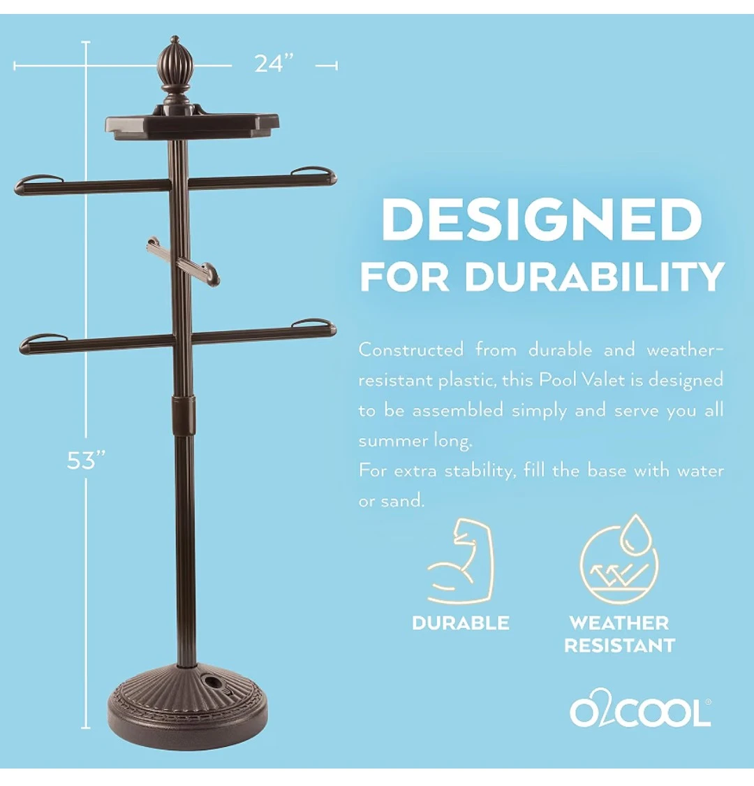 O2Cool Pool Valet with Swiveling Accessory Tray - photo 2