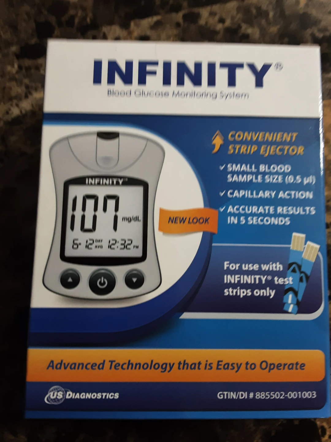 INFINITY Blood Glucose Monitoring System Meter Kit