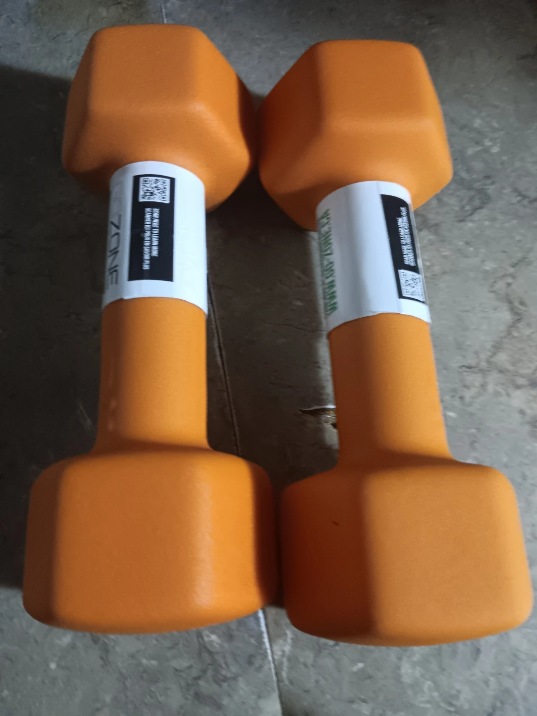 Set of 2 Orange Dumbbells  8lb