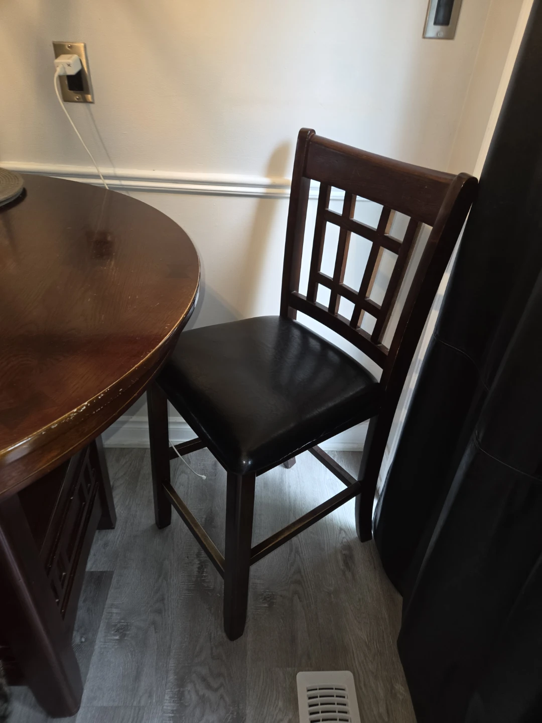 Wooden Round Counter Height Dining Table with 2 Chairs - photo 2