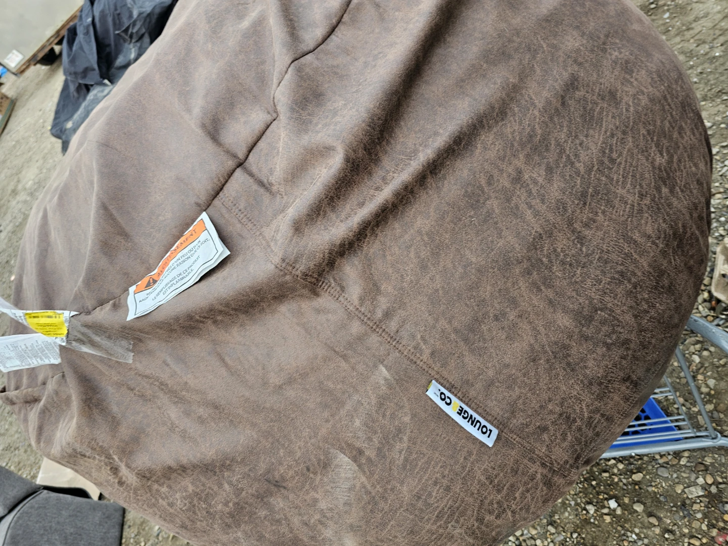 Brown Faux Leather Bean Bag Chair by Lounge Co. - photo 2